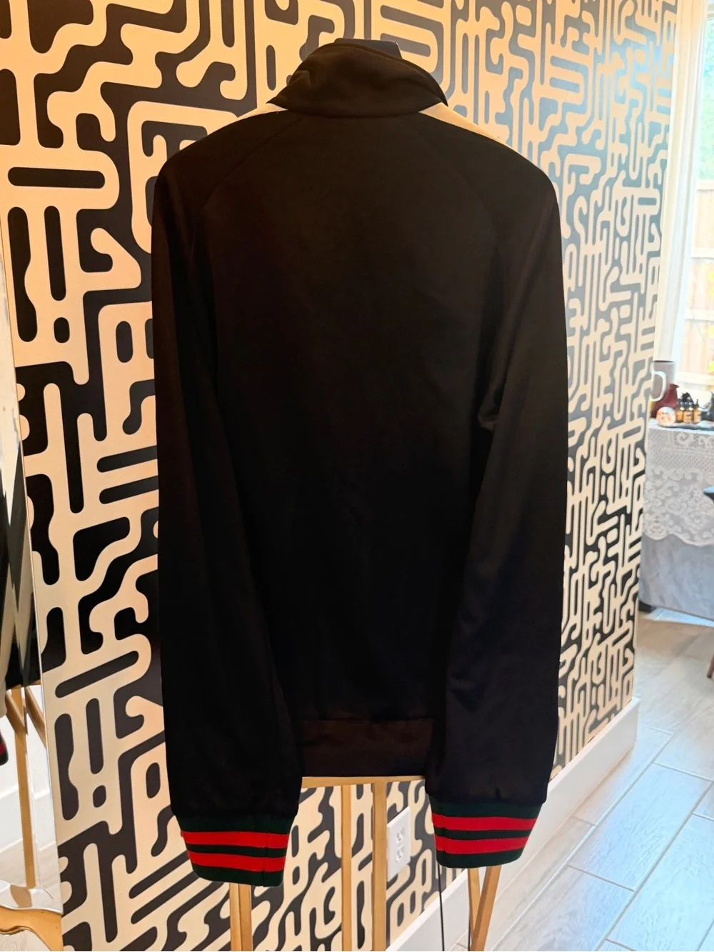XXXL Gucci Black Technical Jersey Logo Stripe Track Suit – Jacket & Pants Set